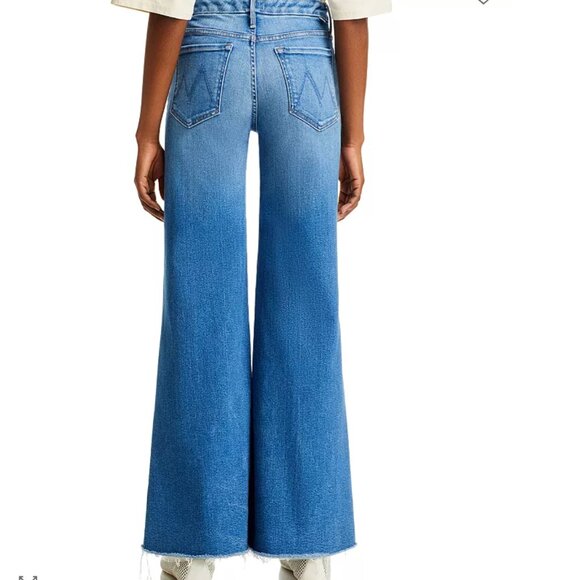 MOTHER The Roller High Rise Wide Leg Jeans in Work Hard Play Hard |Size 33 - Picture 3 of 14